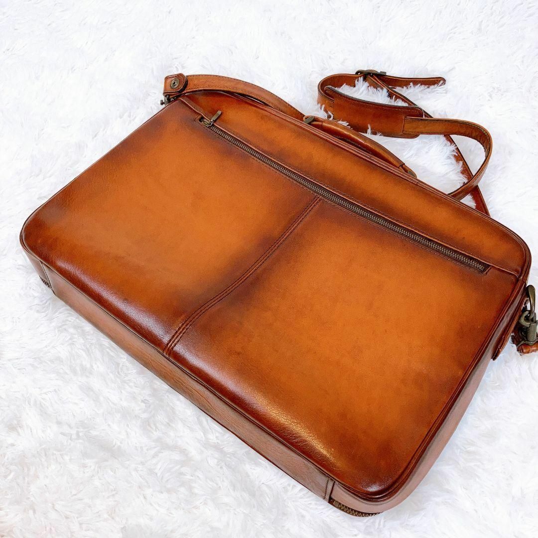 【新品展示品】Lugard 青木鞄 本革 ショルダー 2way ビジネスバッグ メンズのバッグ(ビジネスバッグ)の商品写真