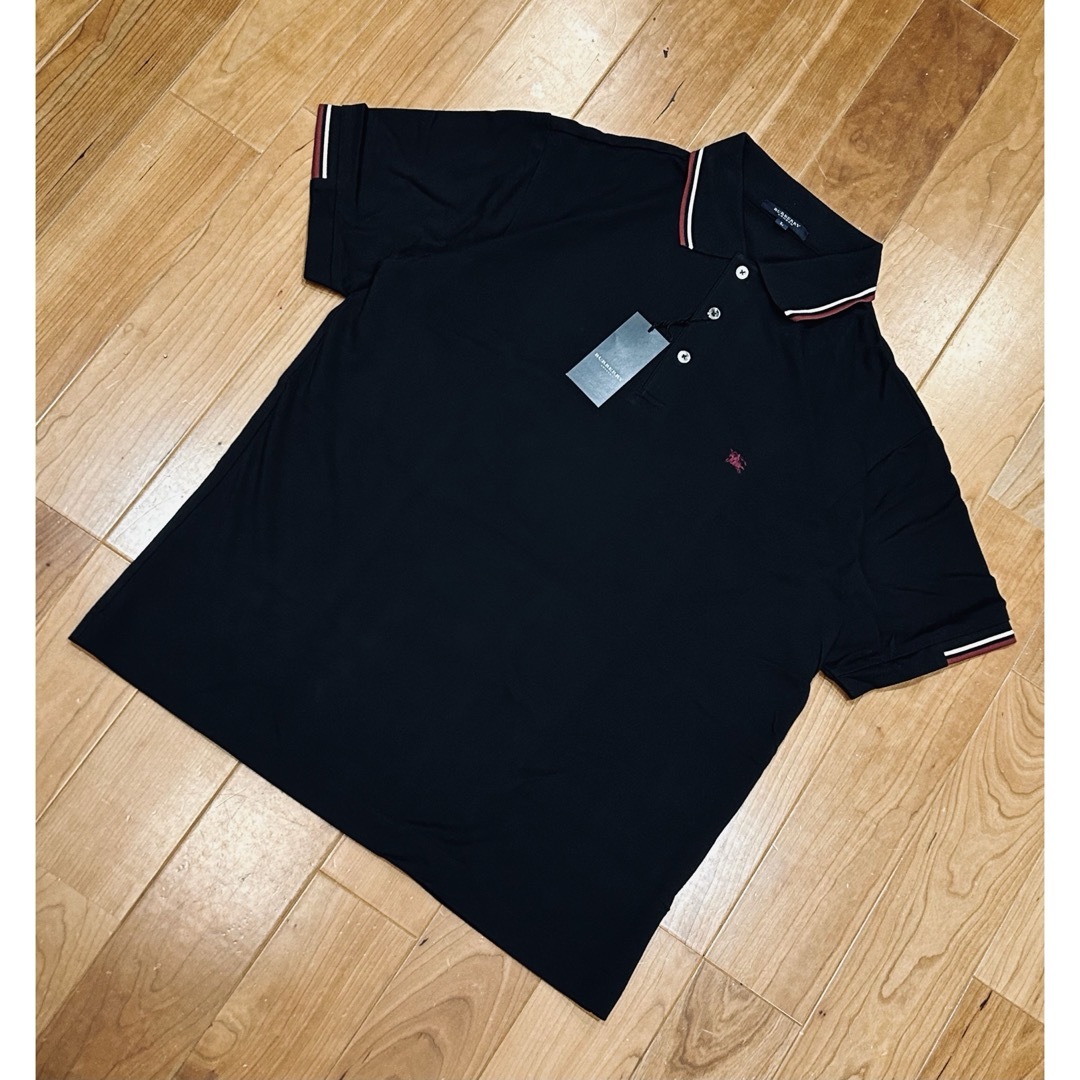 BURBERRY(バーバリー)の新品未使用　BURBERRY　バーバリー　半袖　ポロシャツ　黒　ブラック　L メンズのトップス(ポロシャツ)の商品写真