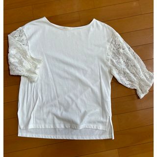 ジーユー(GU)のGU 袖レースT   Sサイズ(Tシャツ(半袖/袖なし))