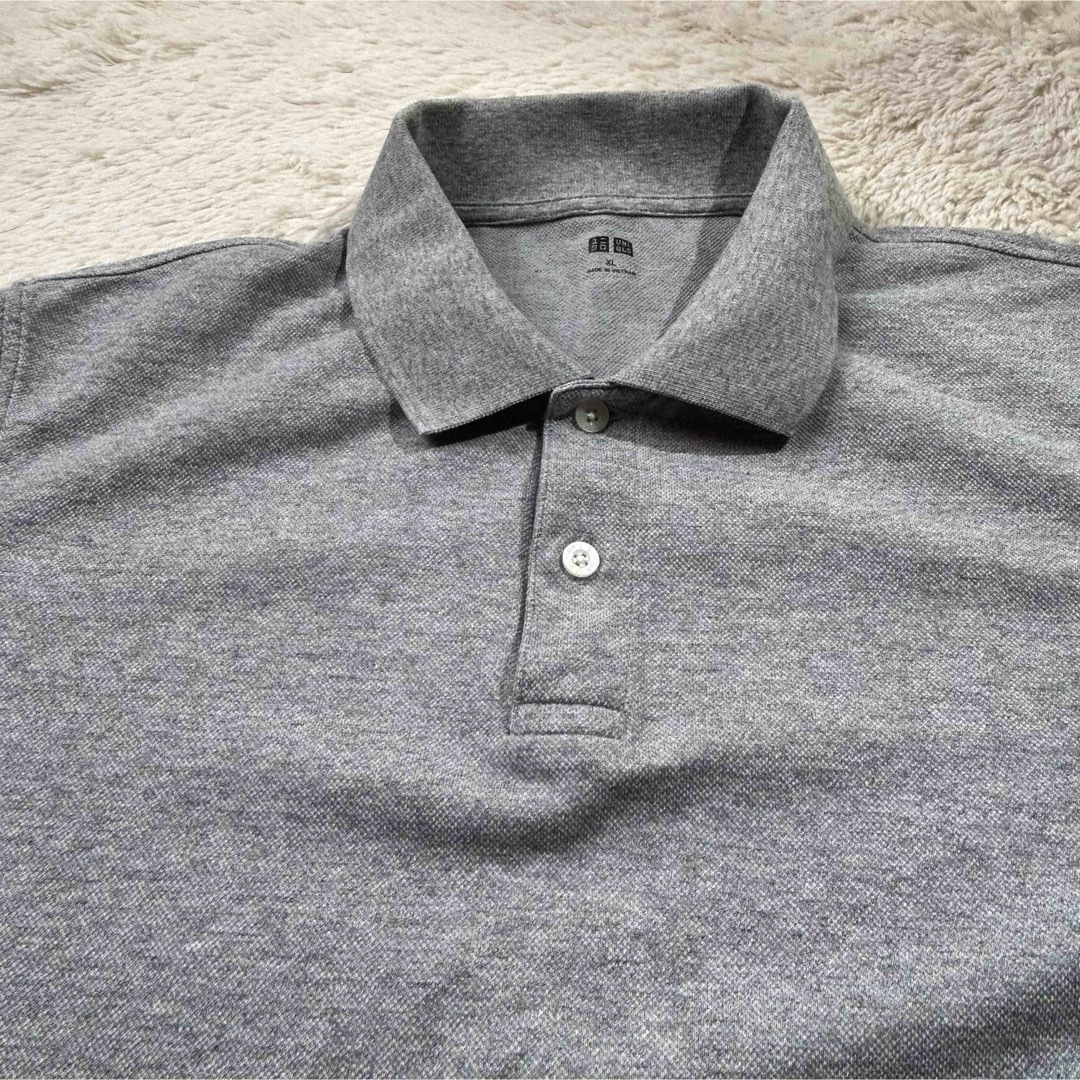 UNIQLO(ユニクロ)のUNIQLOユニクロ　ドライカノコポロシャツ　半袖　XL  グレー メンズのトップス(ポロシャツ)の商品写真
