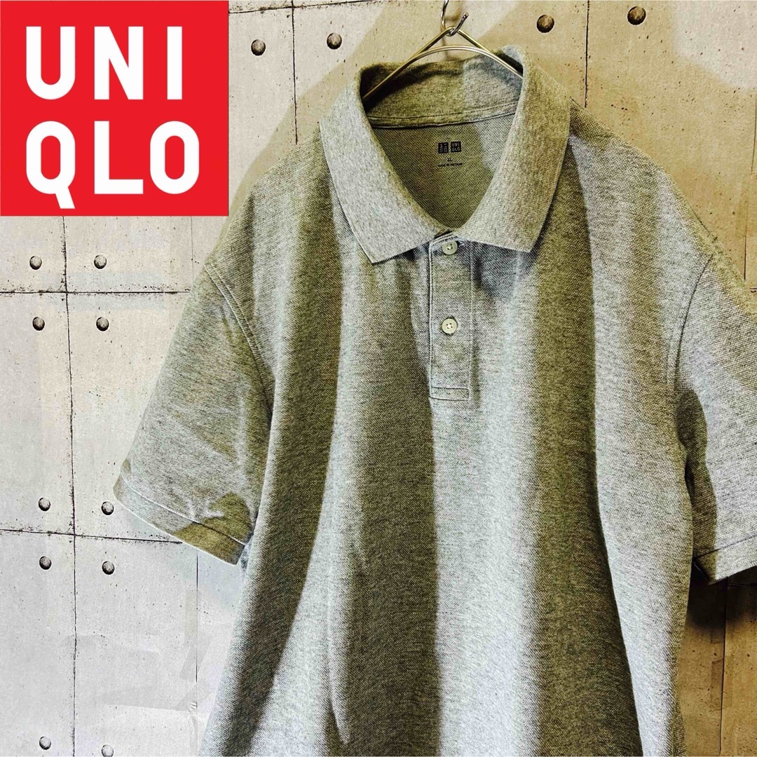 UNIQLO(ユニクロ)のUNIQLOユニクロ　ドライカノコポロシャツ　半袖　XL  グレー メンズのトップス(ポロシャツ)の商品写真