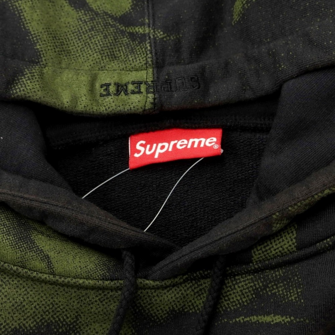 Supreme(シュプリーム)の【中古】シュプリーム Supreme 2015年春夏 Malcolm X Hooded Sweatshirt プルオーバースウェットパーカー ブラックxオリーブ【サイズL】【メンズ】 メンズのトップス(パーカー)の商品写真