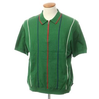 Supreme - 【中古】シュプリーム Supreme 2019年春夏 Pinstripe Half Zip Polo ハイゲージコットン ポロニット グリーン【サイズM】【メンズ】