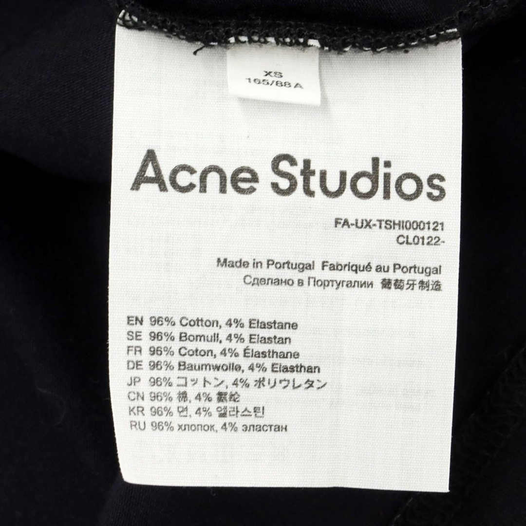 Acne Studios(アクネストゥディオズ)の【中古】アクネストゥディオズ ACNE STUDIOS ストレッチコットン プリント 半袖Ｔシャツ ブラック【サイズXS】【メンズ】 メンズのトップス(Tシャツ/カットソー(半袖/袖なし))の商品写真