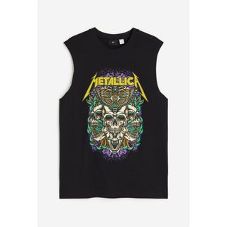 エイチアンドエム(H&M)のXS METALLICA メタリカ ノースリーブ 半袖 バンドTシャツ 古着(Tシャツ/カットソー(半袖/袖なし))