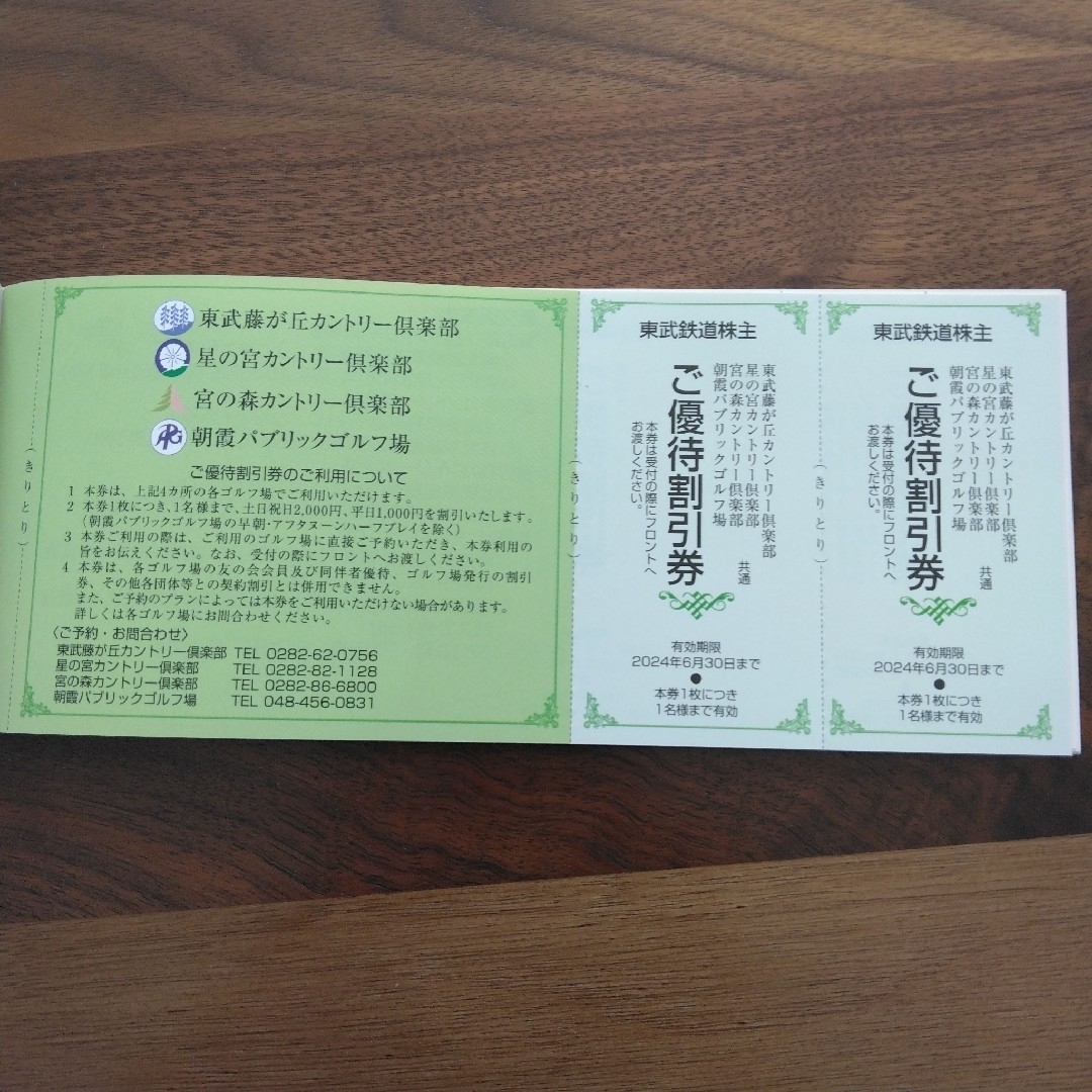 東武鉄道　株主ご優待券　未使用　東武動物公園等 チケットの優待券/割引券(その他)の商品写真