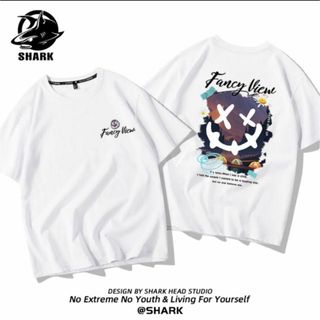 【残り3点】ユニセックスバックロゴ　Tシャツ　ホワイト　白　オーバーサイズ　韓国(Tシャツ(半袖/袖なし))