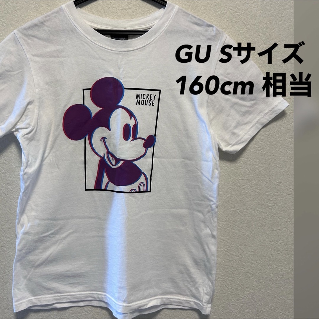 GU(ジーユー)のGU Tシャツ　白　160cm 150cm ディズニー　ミッキー ホワイト キッズ/ベビー/マタニティのキッズ服男の子用(90cm~)(Tシャツ/カットソー)の商品写真