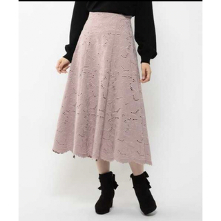 ミッシュマッシュ(MISCH MASCH)のミッシュマッシュ 刺繍フレアスカート ピンク(ロングスカート)
