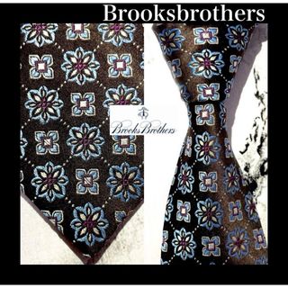 Brooks Brothers -  【ジャガード小紋柄花柄】107 ブルックスブラザーズ　ネクタイ　刺繍　美品