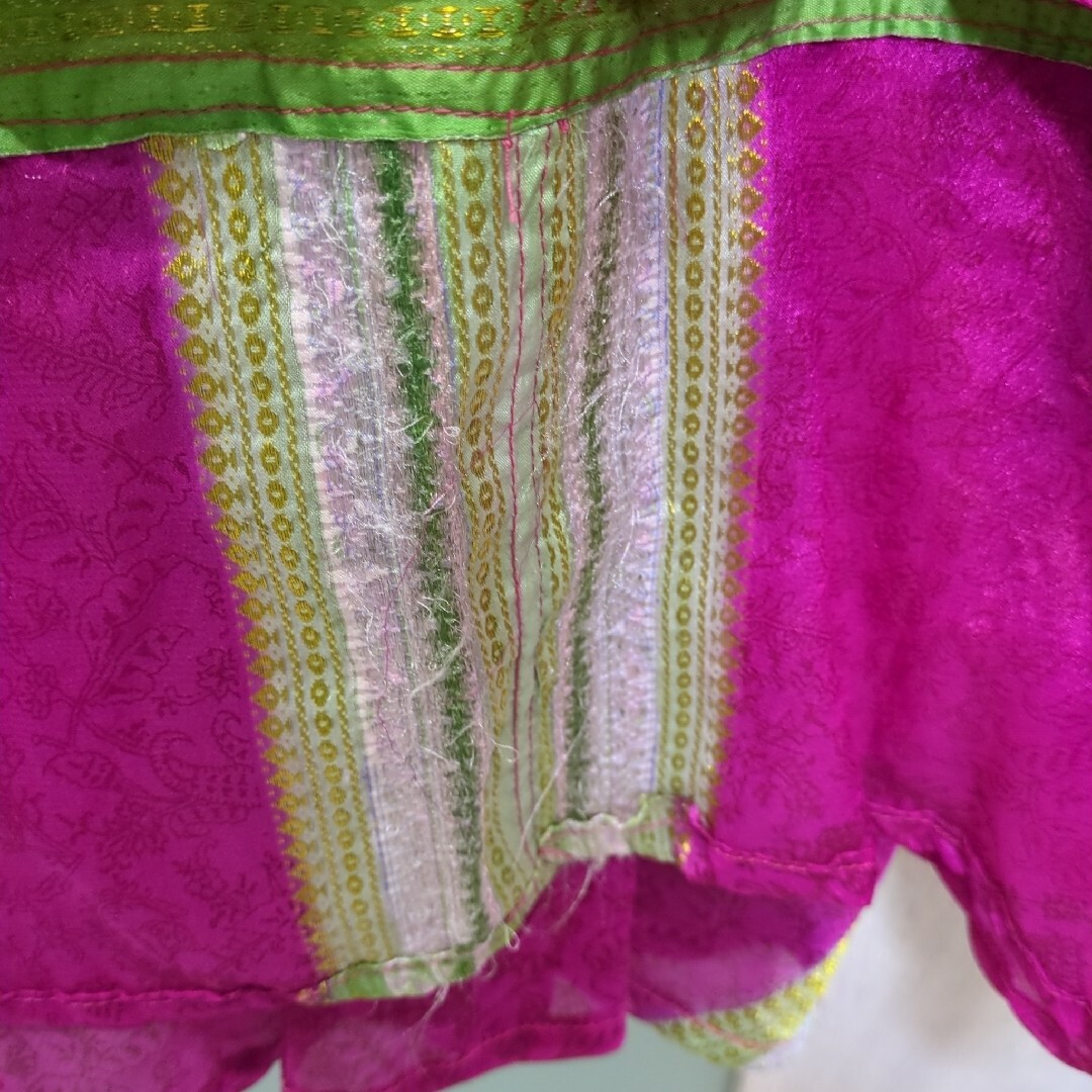 インド綿 巻きスカート ペーズリー柄 ロングスカート ピンク フレアスカート レディースのスカート(ロングスカート)の商品写真