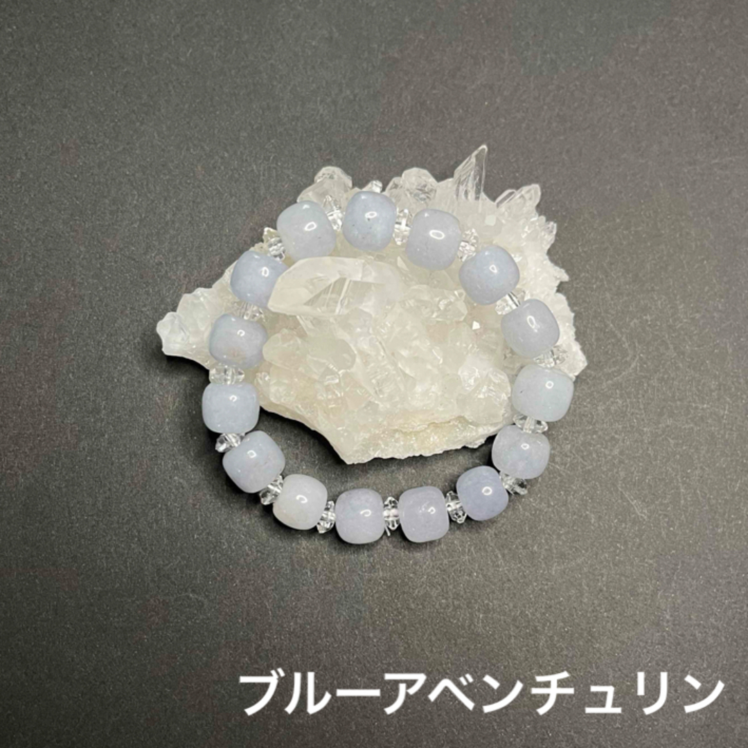 ブルーアベンチュリン＊水晶＊パワーストーンブレスレット ハンドメイドのアクセサリー(ブレスレット/バングル)の商品写真