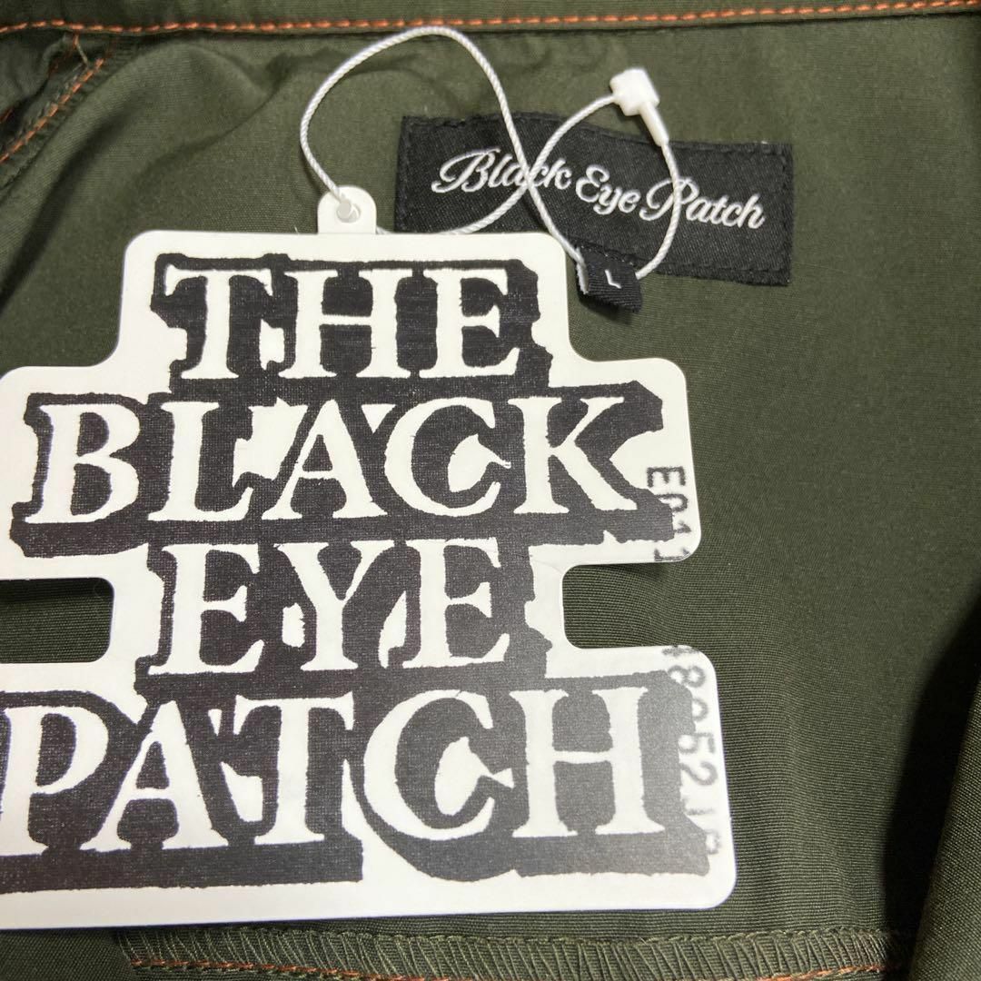 【新品タグ付き】Black Eye Patchカレッジ刺繍ロゴ緑カーキL メンズのジャケット/アウター(Gジャン/デニムジャケット)の商品写真