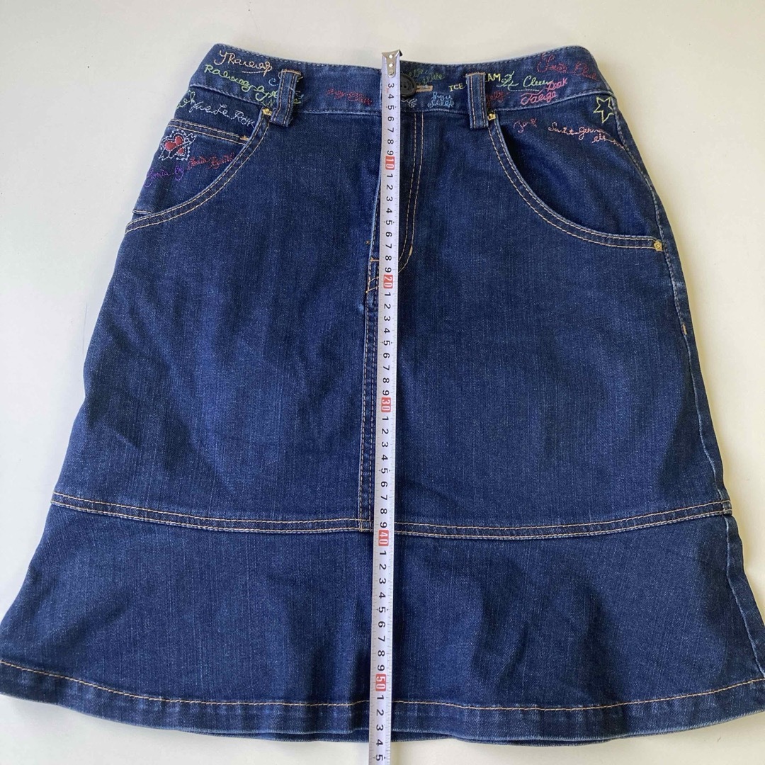 SONIA RYKIEL(ソニアリキエル)のソニアリキエル　伸縮性刺繍デニム　マーメイドスカート　38 レディースのスカート(ひざ丈スカート)の商品写真