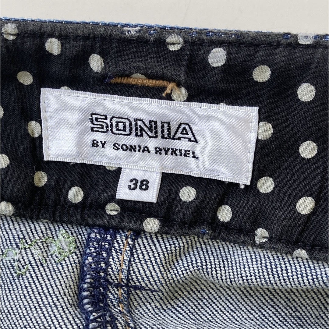 SONIA RYKIEL(ソニアリキエル)のソニアリキエル　伸縮性刺繍デニム　マーメイドスカート　38 レディースのスカート(ひざ丈スカート)の商品写真