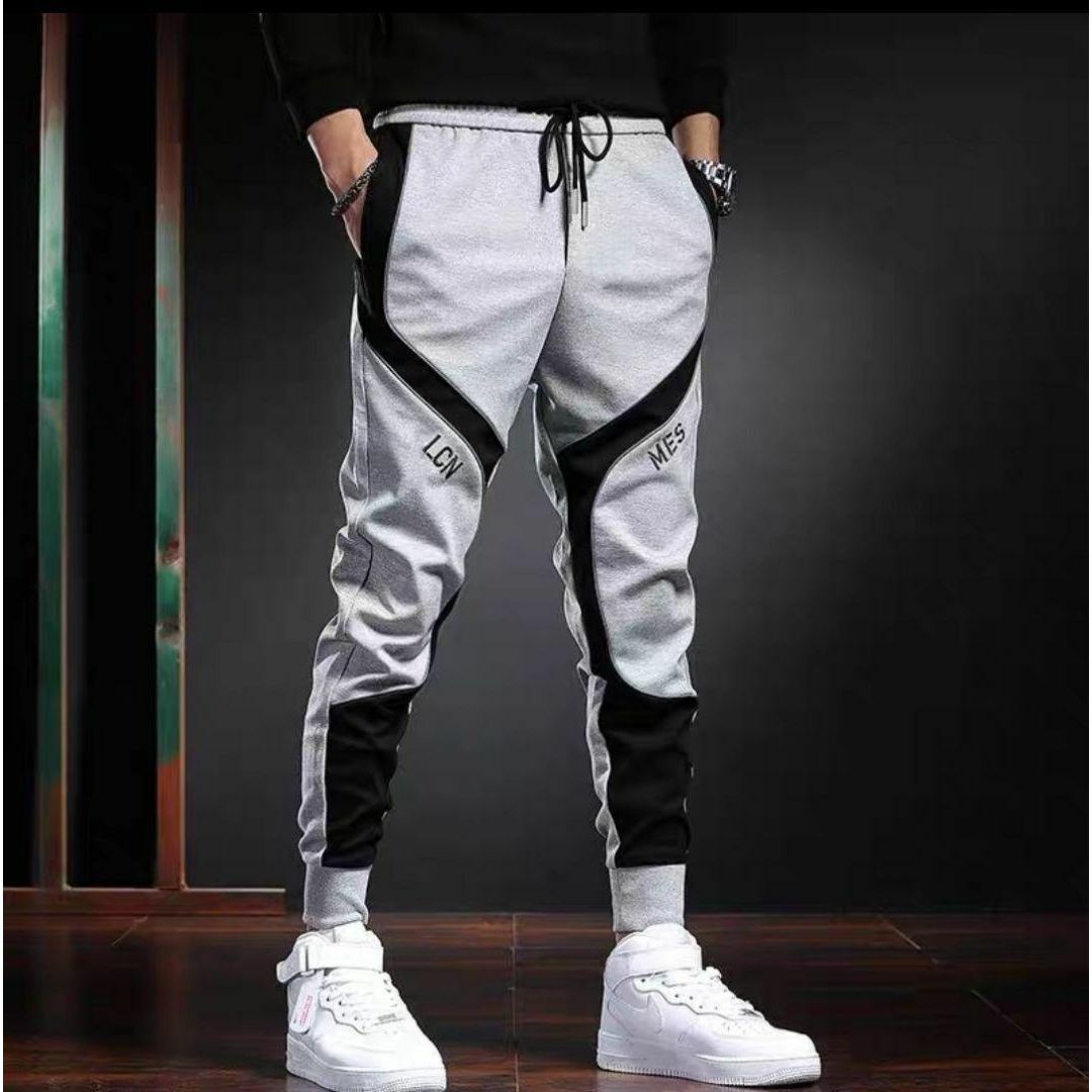 メンズ スウェット風 ジョガーパンツ テーパード スキニー グレー  韓国 メンズのパンツ(その他)の商品写真