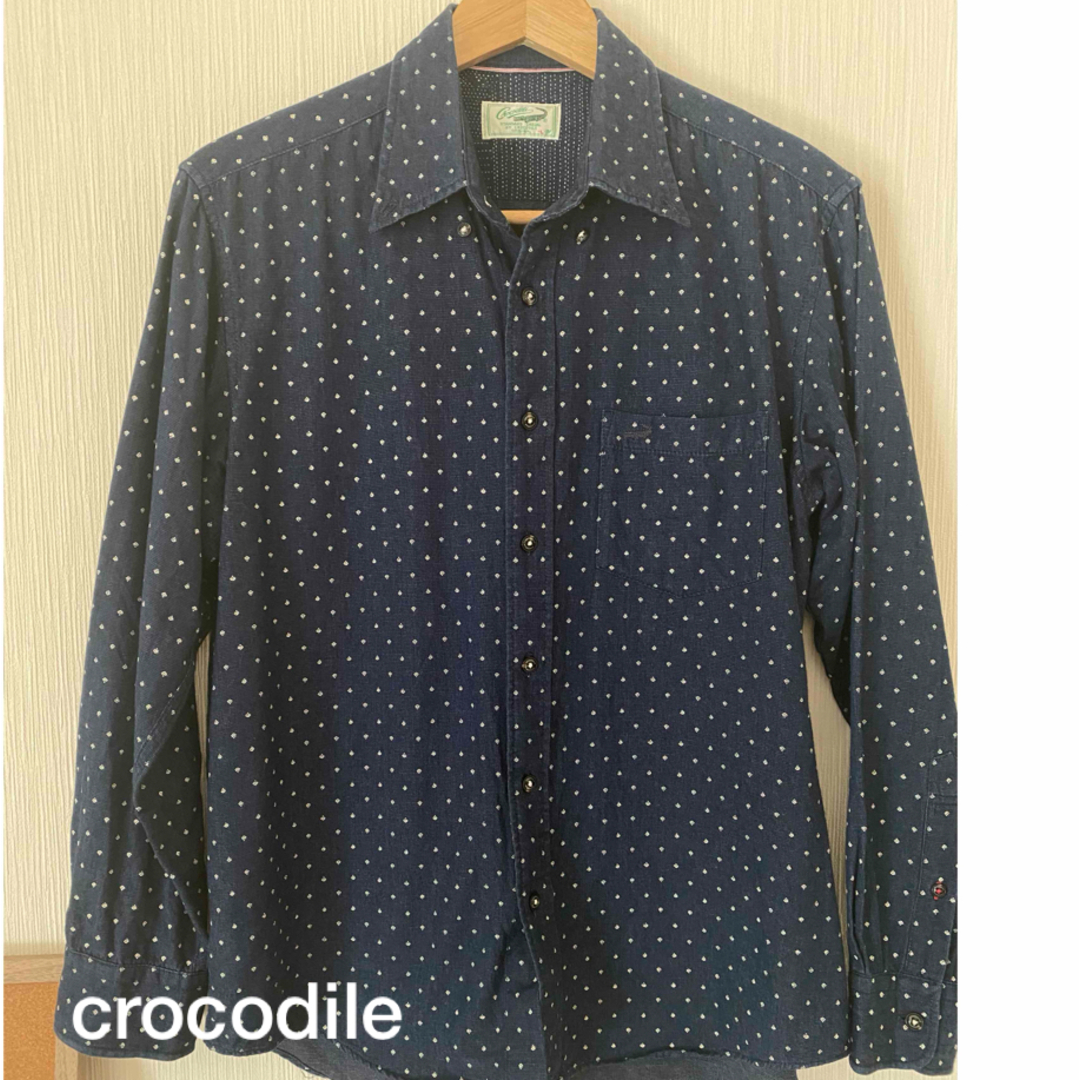 Crocodile(クロコダイル)のcrocodile メンズ　カジュアル　シャツ　ネイビー　Lサイズ メンズのトップス(シャツ)の商品写真