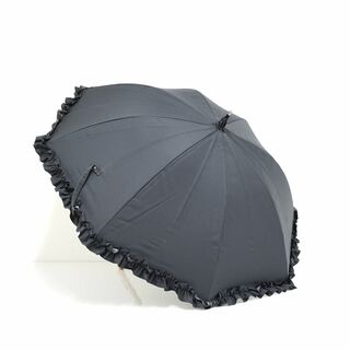 日傘 サンバリア100 完全遮光日傘 USED美品 ブラック フリル Mサイズ 55cm  S0574