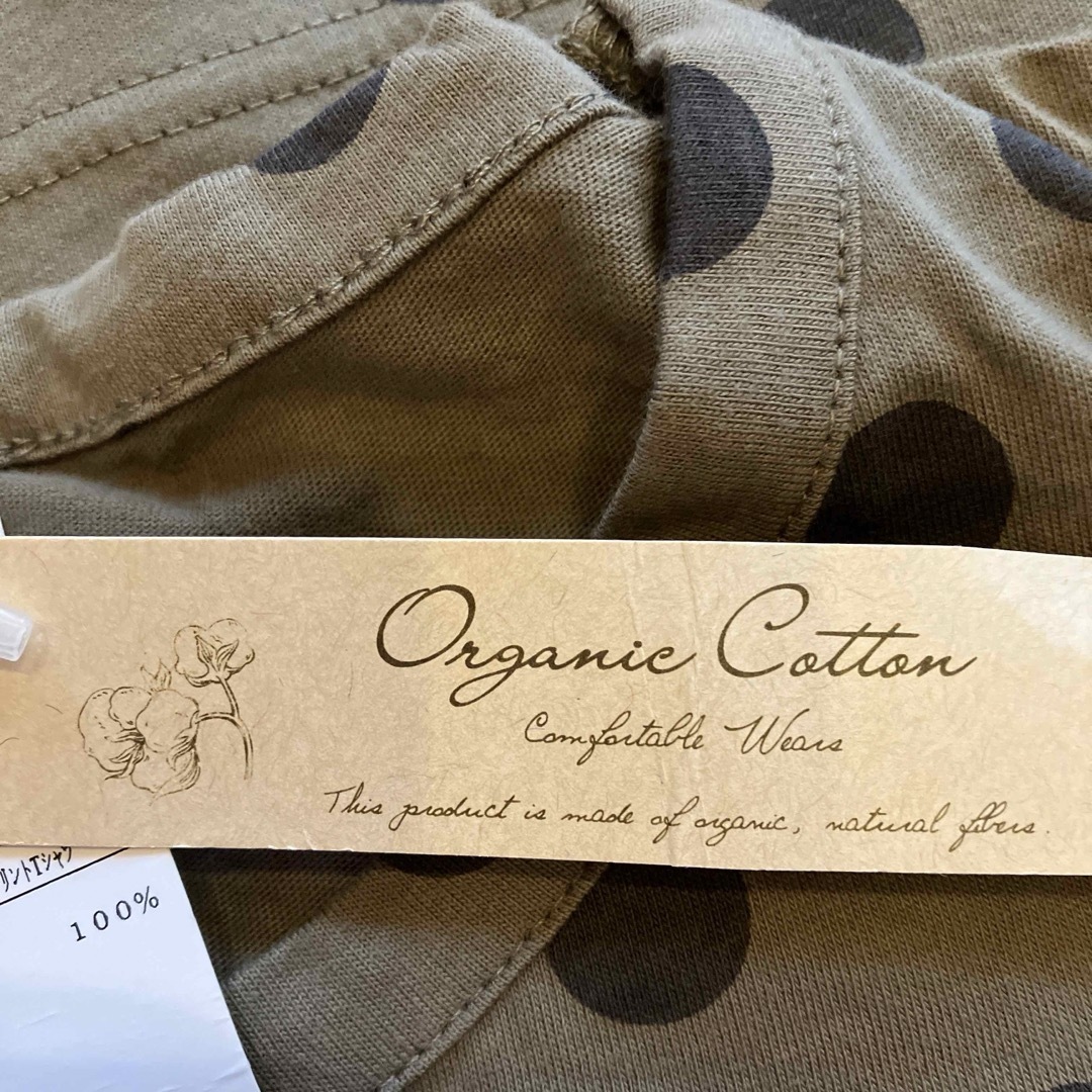 SM2(サマンサモスモス)の新品　オーガニックコットン　ドット柄プリントＴシャツ　カーキ メンズのトップス(Tシャツ/カットソー(半袖/袖なし))の商品写真