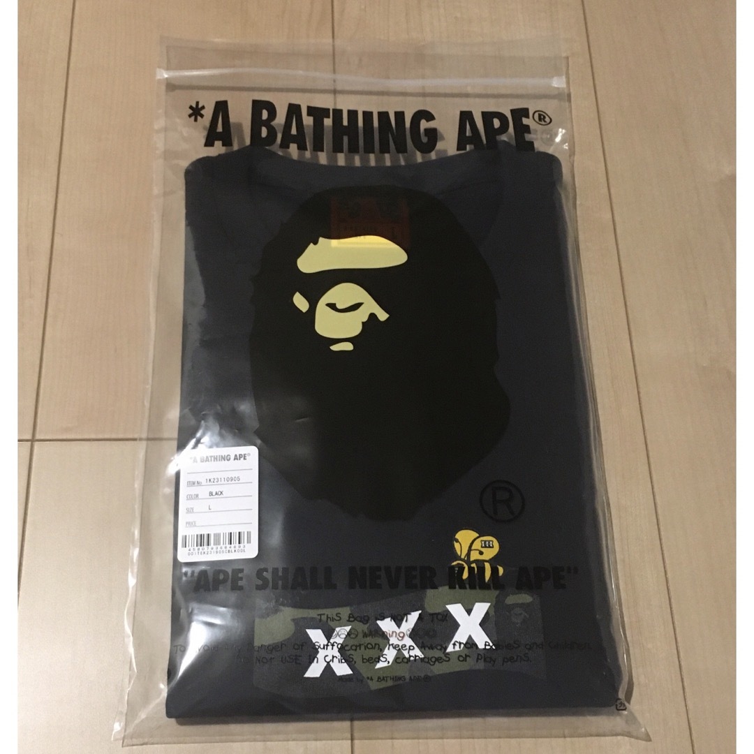 A BATHING APE(アベイシングエイプ)の新品 GOD SELECTION XXX BAPE Tシャツ L 黒 ブラック メンズのトップス(Tシャツ/カットソー(半袖/袖なし))の商品写真