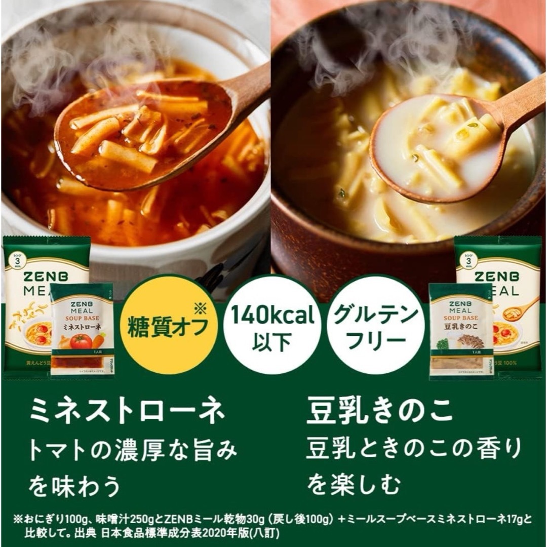 糖質オフの豆スープパスタセット ZENBゼンブミール＋ミールスープベース 6食分 食品/飲料/酒の食品(麺類)の商品写真