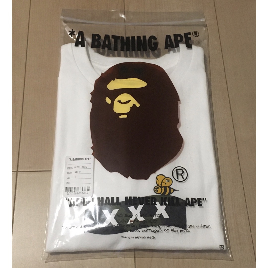 A BATHING APE(アベイシングエイプ)の新品 GOD SELECTION XXX BAPE Tシャツ L 白 ホワイト メンズのトップス(Tシャツ/カットソー(半袖/袖なし))の商品写真