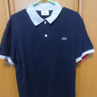 LACOSTE - ラコステ　ポロシャツ　4サイズ M 紺色　中古