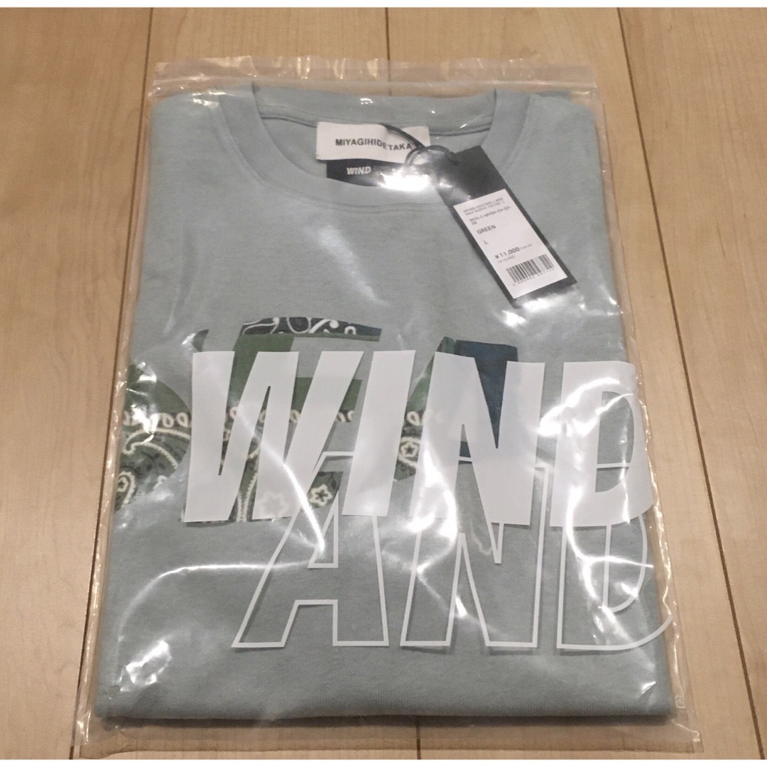 WIND AND SEA(ウィンダンシー)の新品 WIND AND SEA MIYAGI HIDETAKA Tシャツ L 緑 メンズのトップス(Tシャツ/カットソー(半袖/袖なし))の商品写真