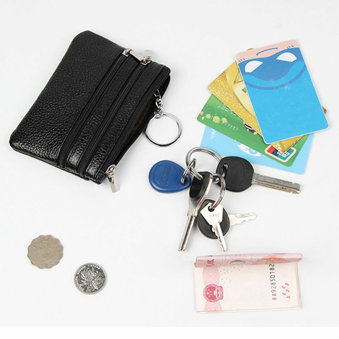 【色: black】boshiho 小銭入れ コインケース 4ポケット キーリン メンズのバッグ(その他)の商品写真