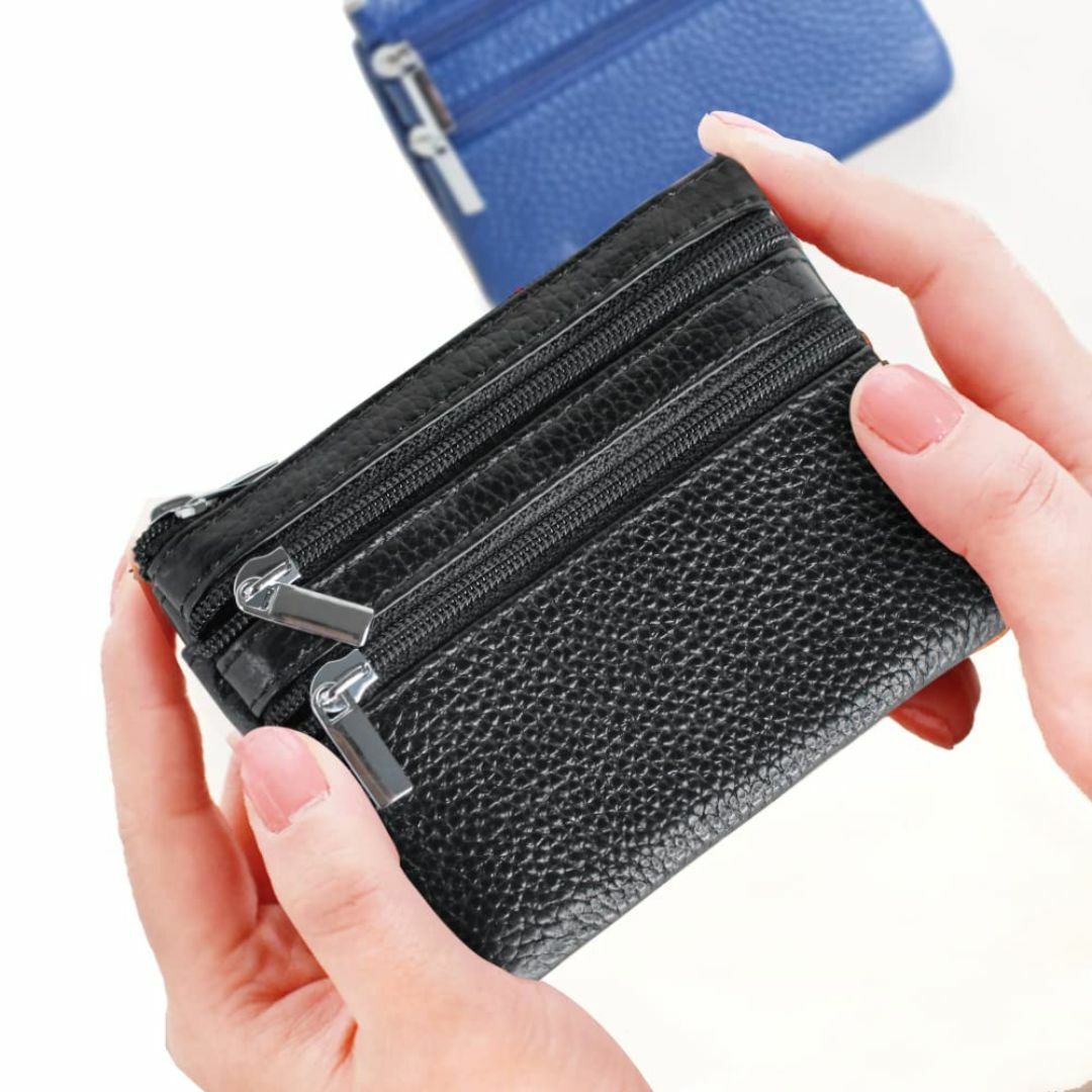 【色: black】boshiho 小銭入れ コインケース 4ポケット キーリン メンズのバッグ(その他)の商品写真