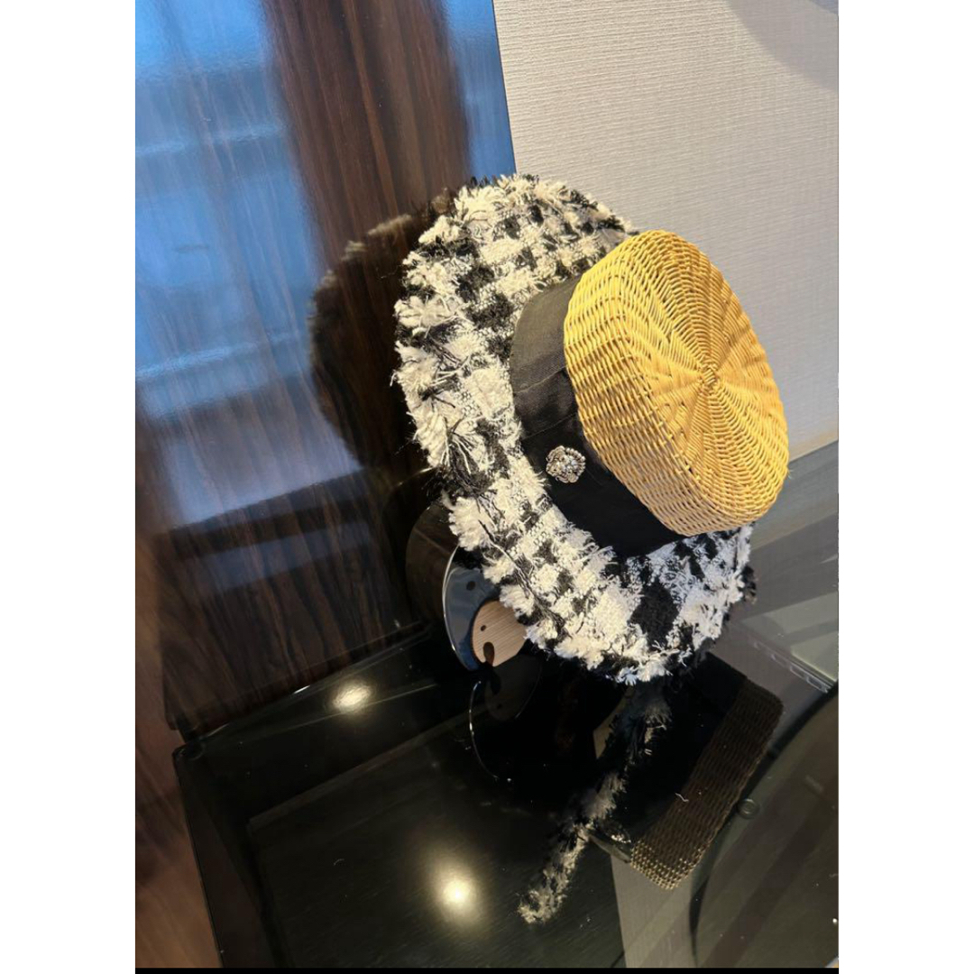 ヴァクトー　幻の　ツイードカンカン帽　( 新品・未使用 ) レディースの帽子(麦わら帽子/ストローハット)の商品写真