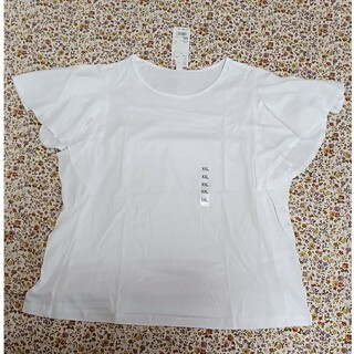 ユニクロ(UNIQLO)のTシャツ半袖　ユニクロ　ラッフルスリーブT(Tシャツ(半袖/袖なし))