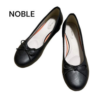 ノーブル(Noble)のNOBLE ノーブル リボン バレーパンプス ブラック 黒 22.5 レディース(ハイヒール/パンプス)