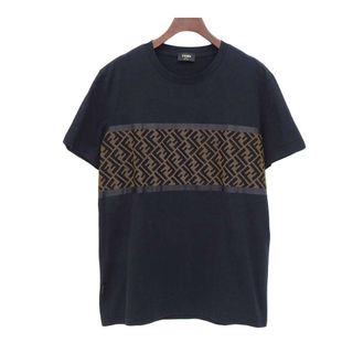 FENDI - フェンディ ズッカ柄 メッシュ Tシャツ FAF532 AD3C メンズ ブラック FENDI 【中古】 【アパレル・小物】