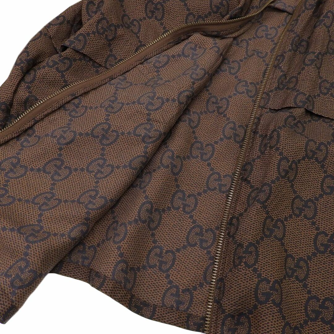 Gucci(グッチ)のグッチ GGスプリーム ジップアップ ジャケット メンズ ブラウン GUCCI 【中古】 【アパレル・小物】 メンズのジャケット/アウター(その他)の商品写真