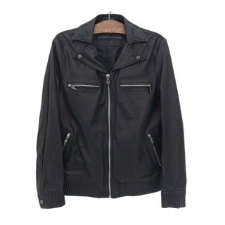 Chrome Hearts - クロムハーツ 襟付 クロスボールボタン ダガージップ レザー ジャケット メンズ ブラック CHROME HEARTS 【中古】 【アパレル・小物】