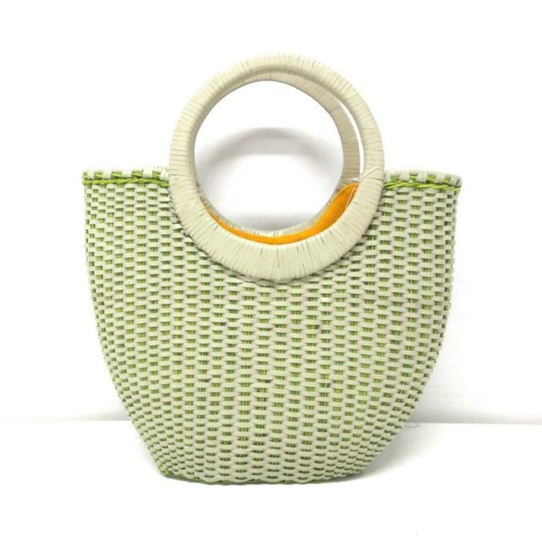 Sybilla(シビラ)のSybilla(シビラ) ハンドバッグ - ベージュ×ライトグリーン 編み込み 天然繊維 レディースのバッグ(ハンドバッグ)の商品写真