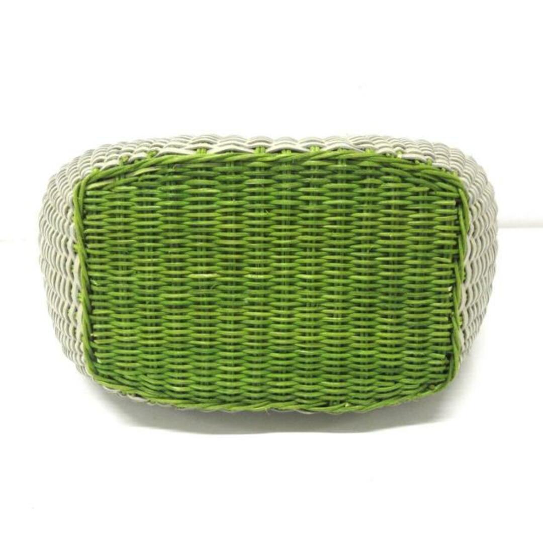 Sybilla(シビラ)のSybilla(シビラ) ハンドバッグ - ベージュ×ライトグリーン 編み込み 天然繊維 レディースのバッグ(ハンドバッグ)の商品写真