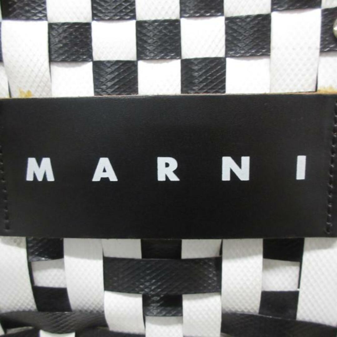 Marni(マルニ)のMARNI(マルニ) トートバッグ - 白×黒×クリア かごバッグ/編み込み ポリプロピレン×ビニール×レザー レディースのバッグ(トートバッグ)の商品写真