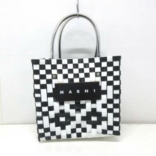 マルニ(Marni)のMARNI(マルニ) トートバッグ - 白×黒×クリア かごバッグ/編み込み ポリプロピレン×ビニール×レザー(トートバッグ)