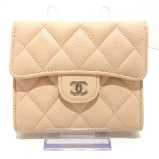 シャネル(CHANEL)のCHANEL(シャネル) 3つ折り財布美品  クラシック スモール フラップ ウォレット/マトラッセ AP0231 ライトピンク ゴールド金具 キャビアスキン(財布)