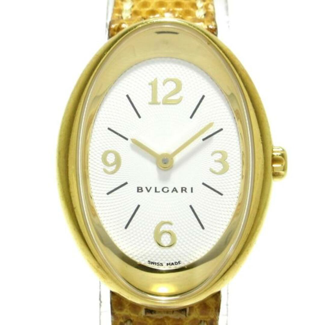 BVLGARI(ブルガリ)のBVLGARI(ブルガリ) 腕時計 オーバル OV32G レディース K18YG/リザードベルト 白 レディースのファッション小物(腕時計)の商品写真