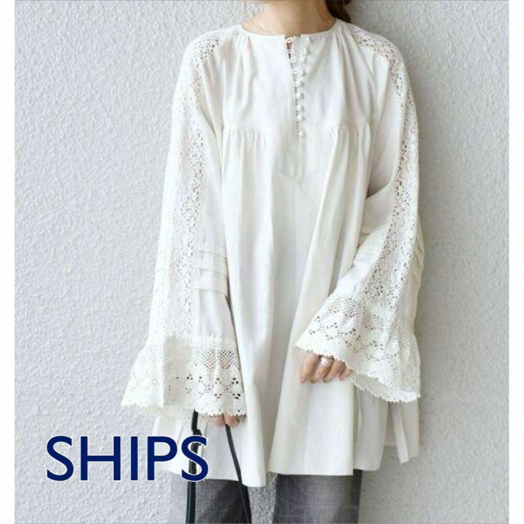 SHIPS(シップス)のSHIPS レースタック2WAYチュニック シップス 311-10-0566 レディースのトップス(シャツ/ブラウス(長袖/七分))の商品写真