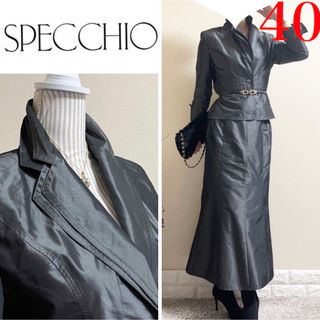 スペッチオ(SPECCHIO)の極美品！SPECCHIO スペッチオ　スーツ　ロングスカート　40 L グレー(スーツ)