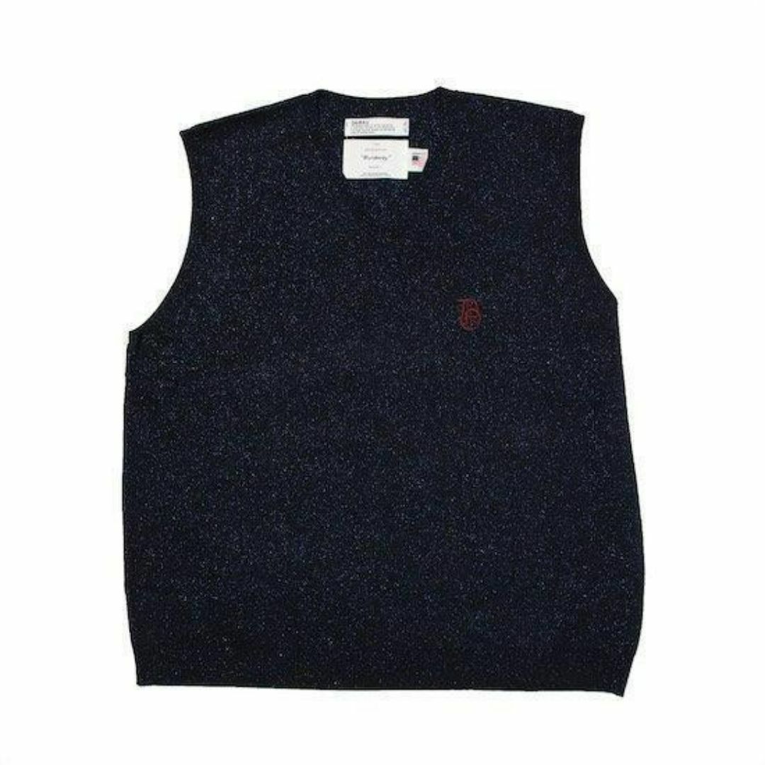 1LDK SELECT(ワンエルディーケーセレクト)のDAIRIKU Oversized Lame Knit Vest 新品 ネイビー メンズのトップス(ニット/セーター)の商品写真