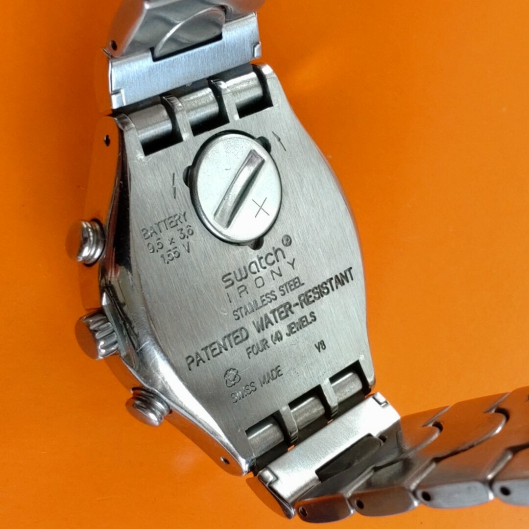 電池交換済　スウォッチ　アイロニー　クロノグラフ　薄水色文字盤 メンズの時計(腕時計(アナログ))の商品写真