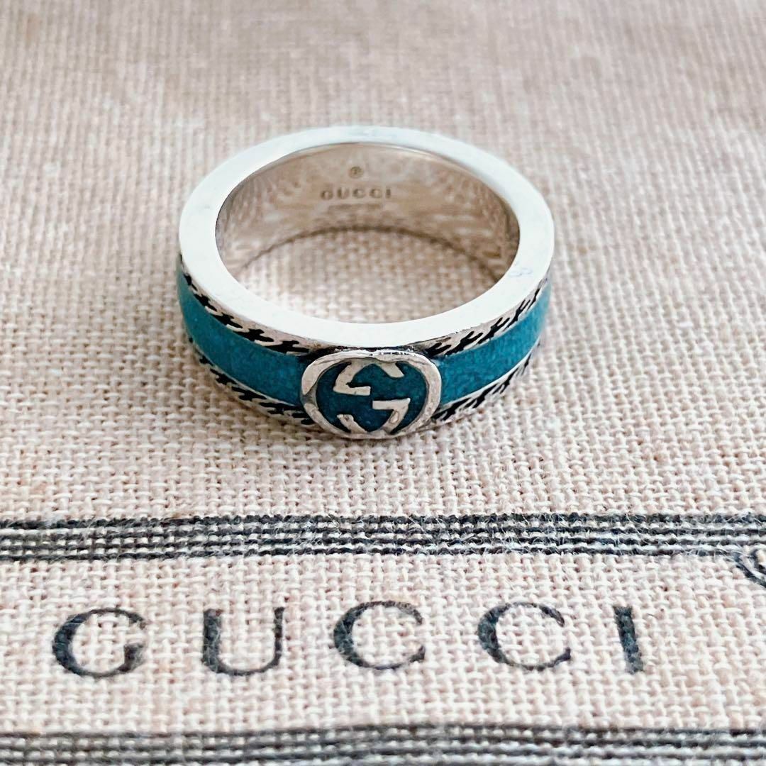 Gucci(グッチ)の洗浄済＊グッチ GUCCI 925 ターコイズ リング 指輪 シルバー N113 レディースのアクセサリー(リング(指輪))の商品写真