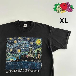 FRUIT OF THE LOOM - アートT ゴッホ 古着 Tシャツ 90s XL カナダ製 van Gogh