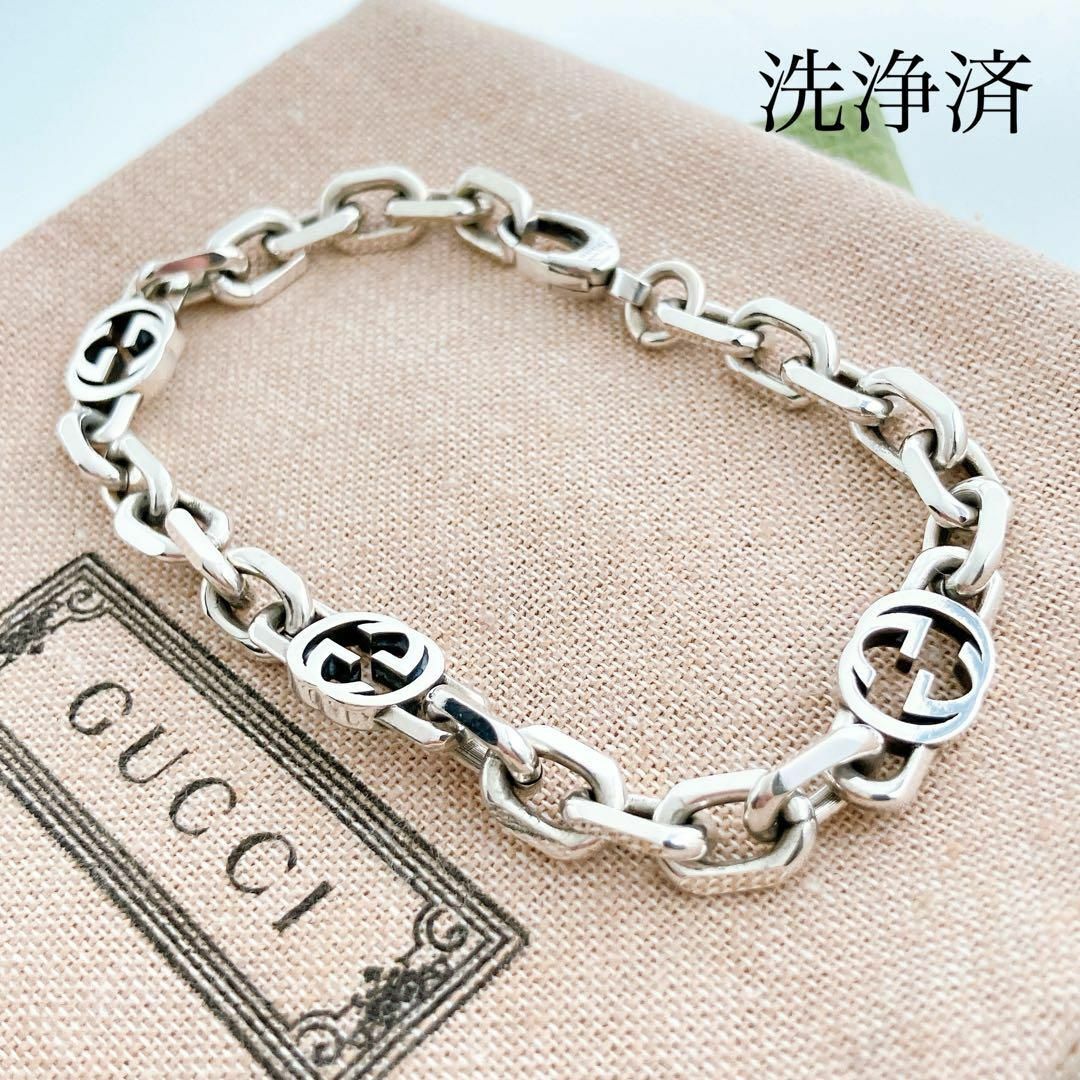 Gucci(グッチ)の【洗浄済】グッチ GUCCI 925 ブレスレット シルバー メンズ N115 メンズのアクセサリー(ブレスレット)の商品写真