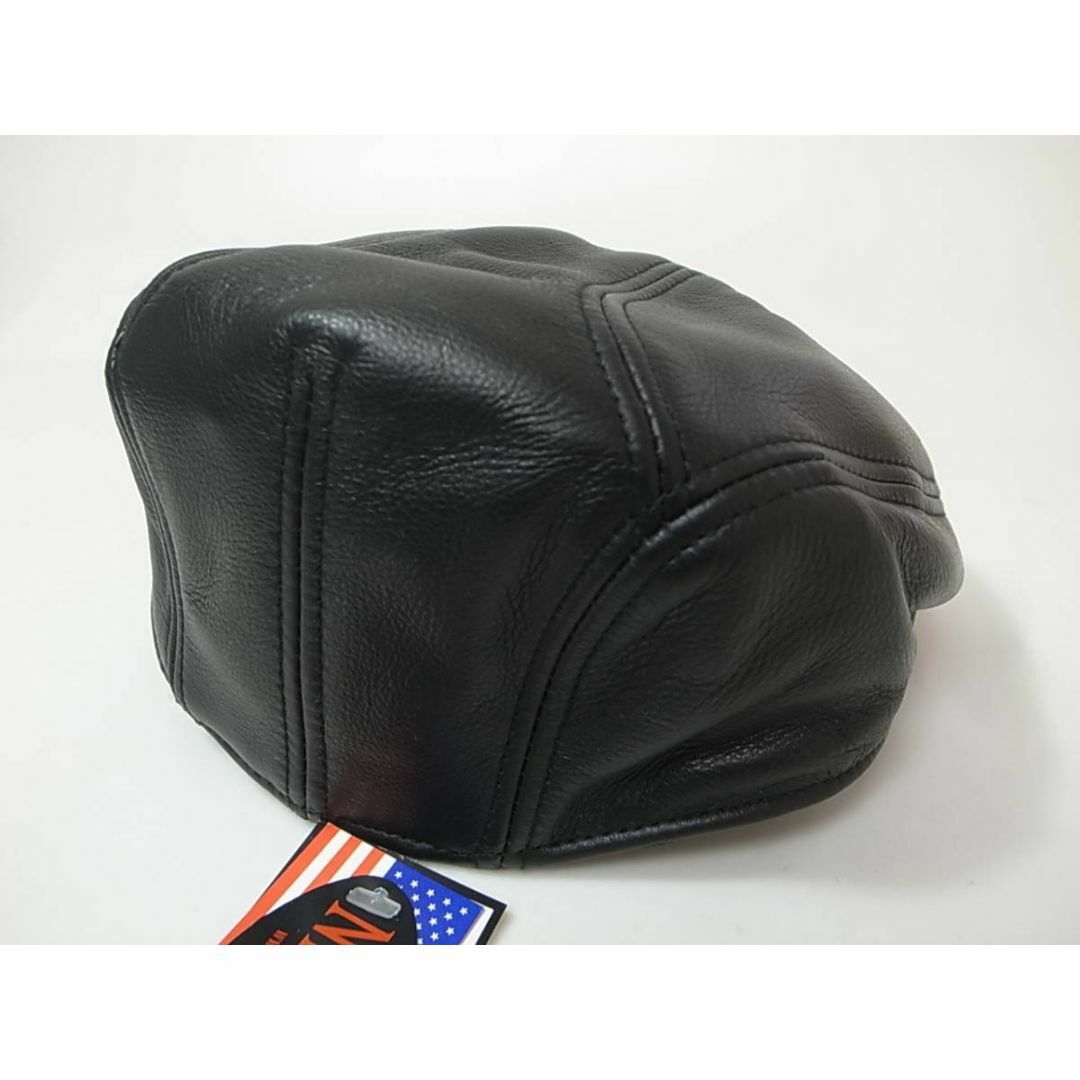NEW YORK HAT(ニューヨークハット)のUSA製ニューヨークハットLamba 1900本革製レザー素材 黒 XXL新品 メンズの帽子(ハンチング/ベレー帽)の商品写真
